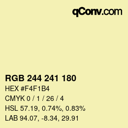 Color code: RGB 244 241 180 | qconv.com