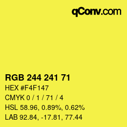 Color code: RGB 244 241 71 | qconv.com