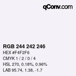 Color code: RGB 244 242 246 | qconv.com