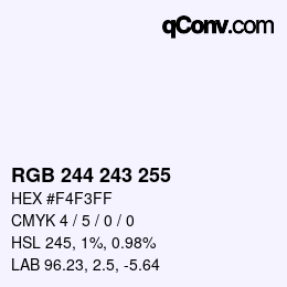 Código de color: RGB 244 243 255 | qconv.com
