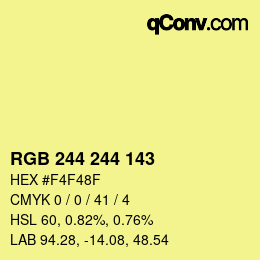 Color code: RGB 244 244 143 | qconv.com