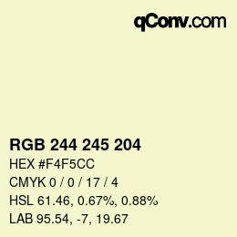 Color code: RGB 244 245 204 | qconv.com