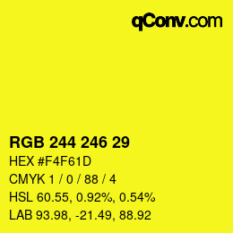Color code: RGB 244 246 29 | qconv.com