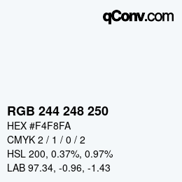 Color code: RGB 244 248 250 | qconv.com