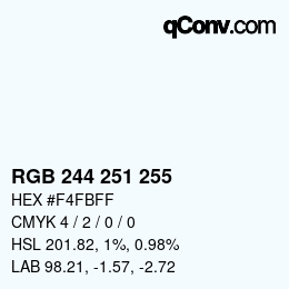 Color code: RGB 244 251 255 | qconv.com