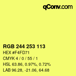 Color code: RGB 244 253 113 | qconv.com