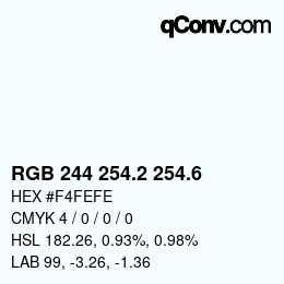 カラーコード: RGB 244 254.2 254.6 | qconv.com