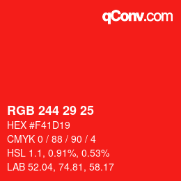 Color code: RGB 244 29 25 | qconv.com
