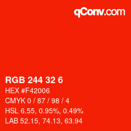 Color code: RGB 244 32 6 | qconv.com