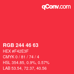 Color code: RGB 244 46 63 | qconv.com