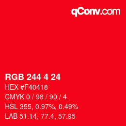 Color code: RGB 244 4 24 | qconv.com