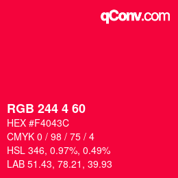 カラーコード: RGB 244 4 60 | qconv.com