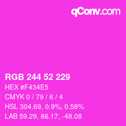 Código de color: RGB 244 52 229 | qconv.com