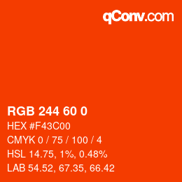 カラーコード: RGB 244 60 0 | qconv.com