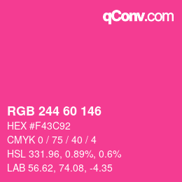 Color code: RGB 244 60 146 | qconv.com
