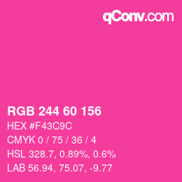 カラーコード: RGB 244 60 156 | qconv.com