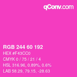 カラーコード: RGB 244 60 192 | qconv.com