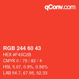 Color code: RGB 244 60 43 | qconv.com