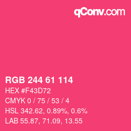 Color code: RGB 244 61 114 | qconv.com