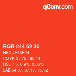 Color code: RGB 244 62 36 | qconv.com