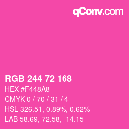 Color code: RGB 244 72 168 | qconv.com