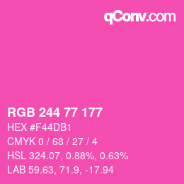 Color code: RGB 244 77 177 | qconv.com