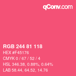 Color code: RGB 244 81 118 | qconv.com