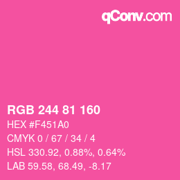 Color code: RGB 244 81 160 | qconv.com