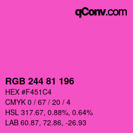 颜色代码: RGB 244 81 196 | qconv.com