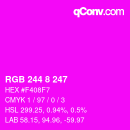 Color code: RGB 244 8 247 | qconv.com