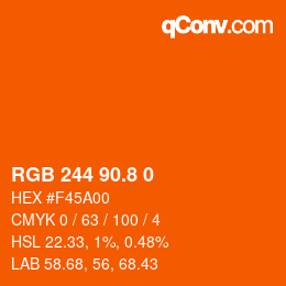 カラーコード: RGB 244 90.8 0 | qconv.com
