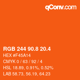 カラーコード: RGB 244 90.8 20.4 | qconv.com