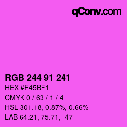 Color code: RGB 244 91 241 | qconv.com