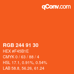 Color code: RGB 244 91 30 | qconv.com