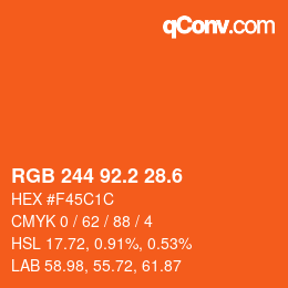 カラーコード: RGB 244 92.2 28.6 | qconv.com