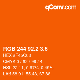 カラーコード: RGB 244 92.2 3.6 | qconv.com