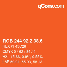 カラーコード: RGB 244 92.2 38.6 | qconv.com