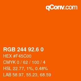 カラーコード: RGB 244 92.6 0 | qconv.com