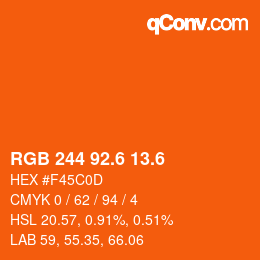 カラーコード: RGB 244 92.6 13.6 | qconv.com