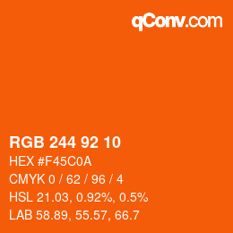 カラーコード: RGB 244 92 10 | qconv.com