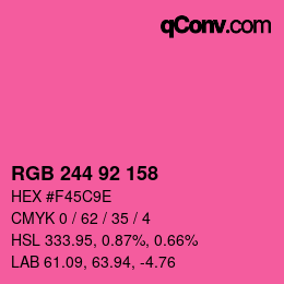 カラーコード: RGB 244 92 158 | qconv.com