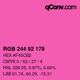 カラーコード: RGB 244 92 178 | qconv.com