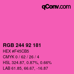 カラーコード: RGB 244 92 181 | qconv.com