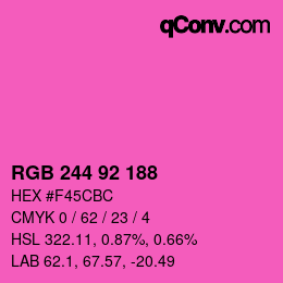 Color code: RGB 244 92 188 | qconv.com