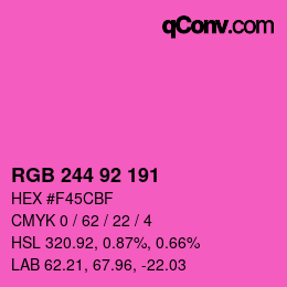 Color code: RGB 244 92 191 | qconv.com