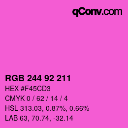 Color code: RGB 244 92 211 | qconv.com
