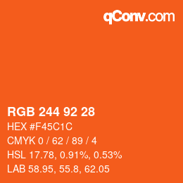 カラーコード: RGB 244 92 28 | qconv.com