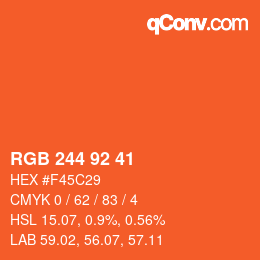 カラーコード: RGB 244 92 41 | qconv.com