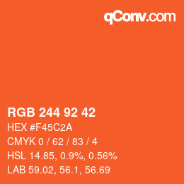 カラーコード: RGB 244 92 42 | qconv.com