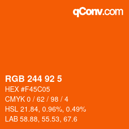 カラーコード: RGB 244 92 5 | qconv.com